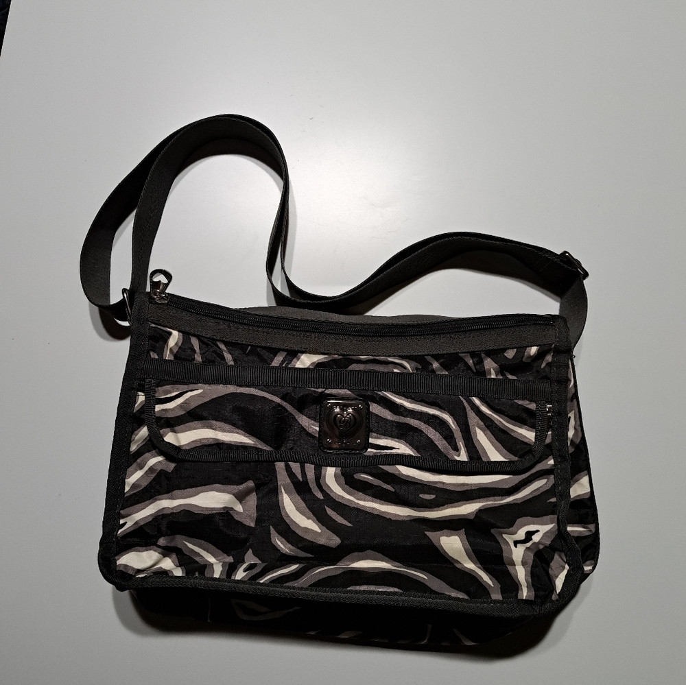 Black and White andGrey Zebra Print Shoulder Bag Brighton